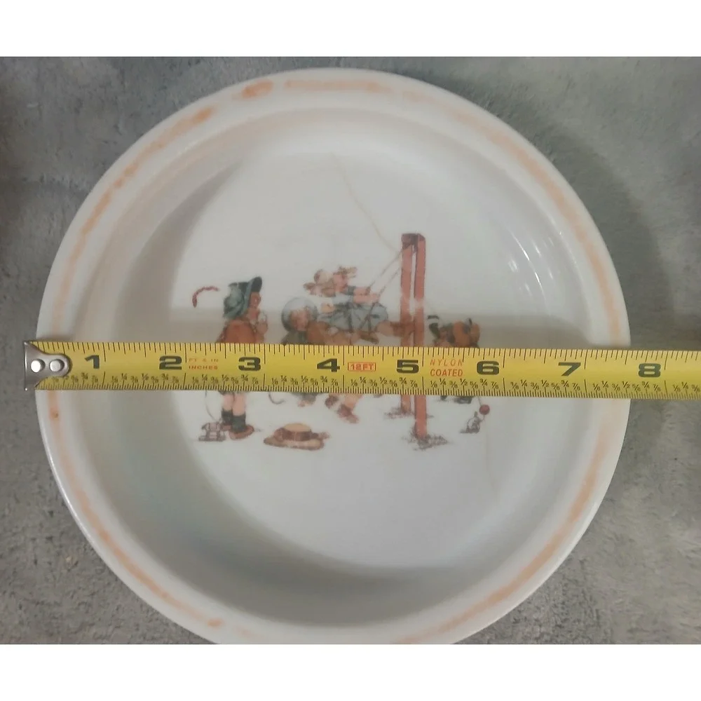 Vtg‎ Porcelain Child Bowl Children Playing Swing Bavaria Germany FLAWS READ